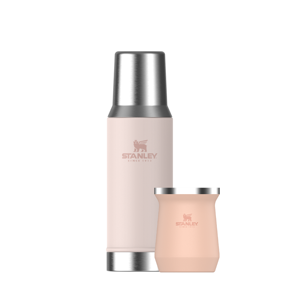 Gourde Isotherme Stanley Mate System 1.2L - Couleur Rose Quartz - Pour Maté Ou Boissons Chaudes/froides - Neuf